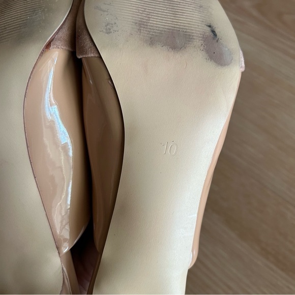 YDN Nude Leather Suede Pointed Clogs Heels Women’s 10 - Picture 5 of 10